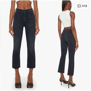 MOTHER The Hustler Ankle Fray Black Jeans - Encounters at Night size 29